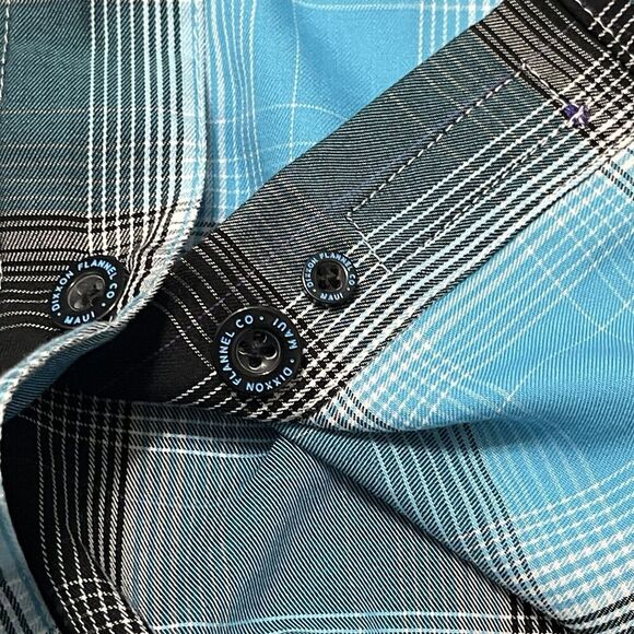Dixxon The Maui Shirt Blue Plaid Bamboo Short Sleeve Country Western Size Small - Picture 8 of 9